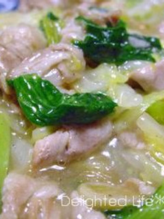 白菜とチンゲン菜の豚バラ塩あんかけ-レシピのメイン写真