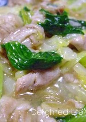 白菜とチンゲン菜の豚バラ塩あんかけ-レシピのメイン写真