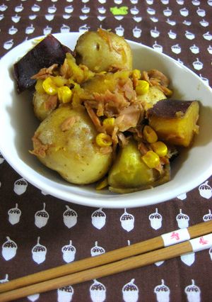 新じゃがとさつまいもの甘辛ツナ煮-レシピのメイン写真
