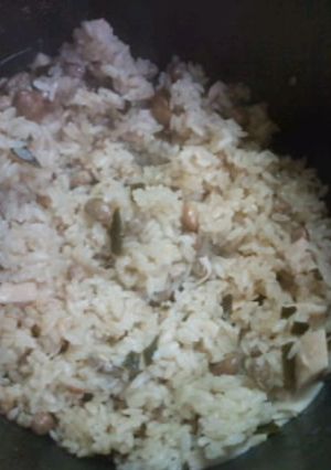節分豆と魚肉ソーセージの甘辛炊き込み御飯-レシピのメイン写真