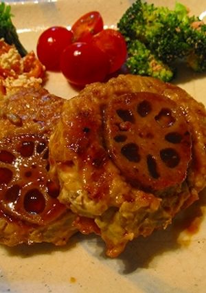 レンコンつくねハンバーグ♪-レシピのメイン写真