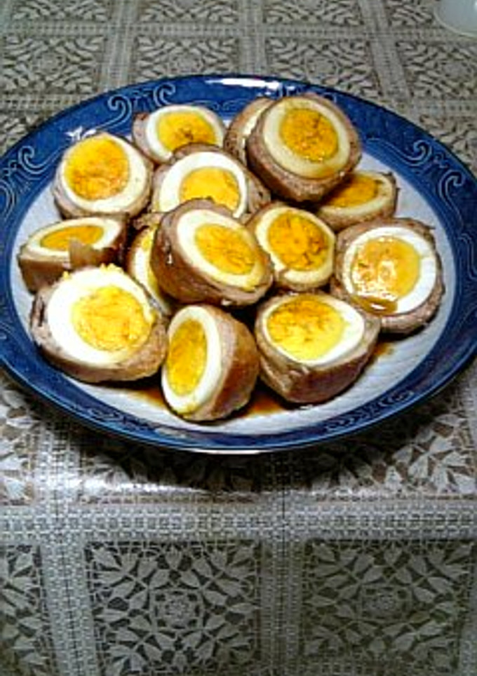 ゆで卵の肉巻き照り焼き-レシピのメイン写真