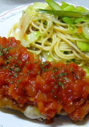 チキンソテー✩甘旨トマトソースがけ♪-レシピのメイン写真