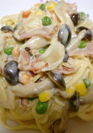 簡単！コーンクリームパスタ-レシピのメイン写真