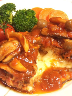 きのこソース トマト煮込みハンバーグ-レシピのメイン写真