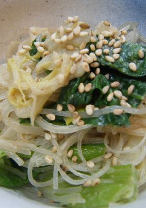 電子レンジで♪春雨と葉野菜の胡麻和え-レシピのメイン写真