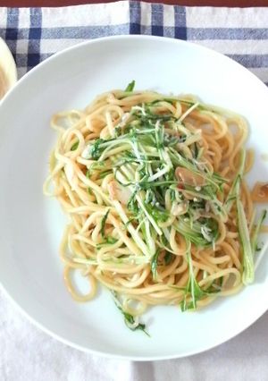 ◇水菜とじゃこのぺペロンチーノ◇-レシピのメイン写真