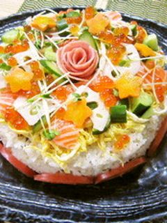ひなまつり☆簡単豪華ちらし寿司ケーキ♪-レシピのメイン写真