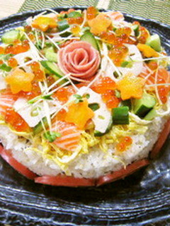ひなまつり☆簡単豪華ちらし寿司ケーキ♪-レシピのメイン写真
