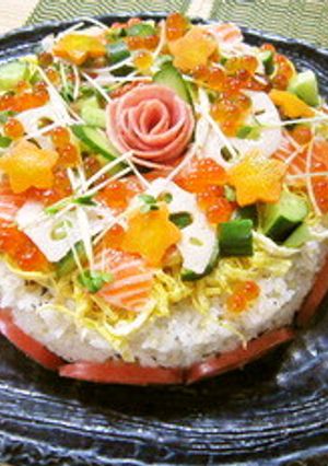 ひなまつり☆簡単豪華ちらし寿司ケーキ♪-レシピのメイン写真