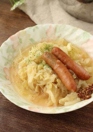 キャベツのコンソメ煮★粒マスタード添え-レシピのメイン写真