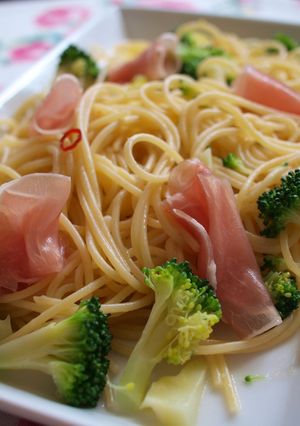 お一人様のブロッコリーと生ハムのパスタ③-レシピのメイン写真