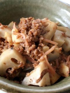 レンコンとひき肉紅生姜炒め-レシピのメイン写真