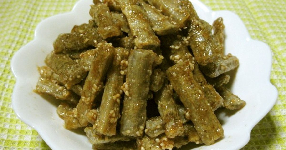 簡単ポリうま~♪ゴボウの甘辛胡麻がらめ by Dellaたん 【クックパッド 簡単ポリうま~♪ゴボウの甘辛胡麻がらめ by Dellaたん 【クックパッド