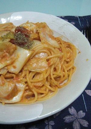 キャベツとツナのトマトクリームパスタ☆-レシピのメイン写真