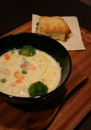 圧力鍋で焼鮭と白菜の豆乳スープ-レシピのメイン写真