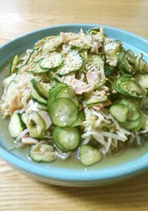 もやしとハムの胡麻醤油和え-レシピのメイン写真
