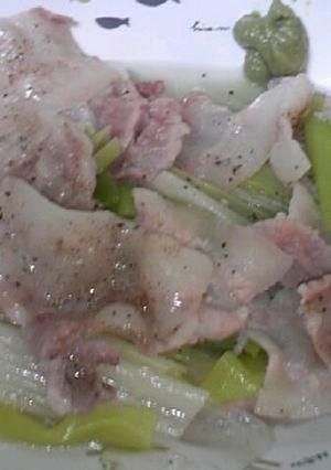 簡単ウマイ☆ネギと豚の酒蒸しゆず胡椒風味-レシピのメイン写真