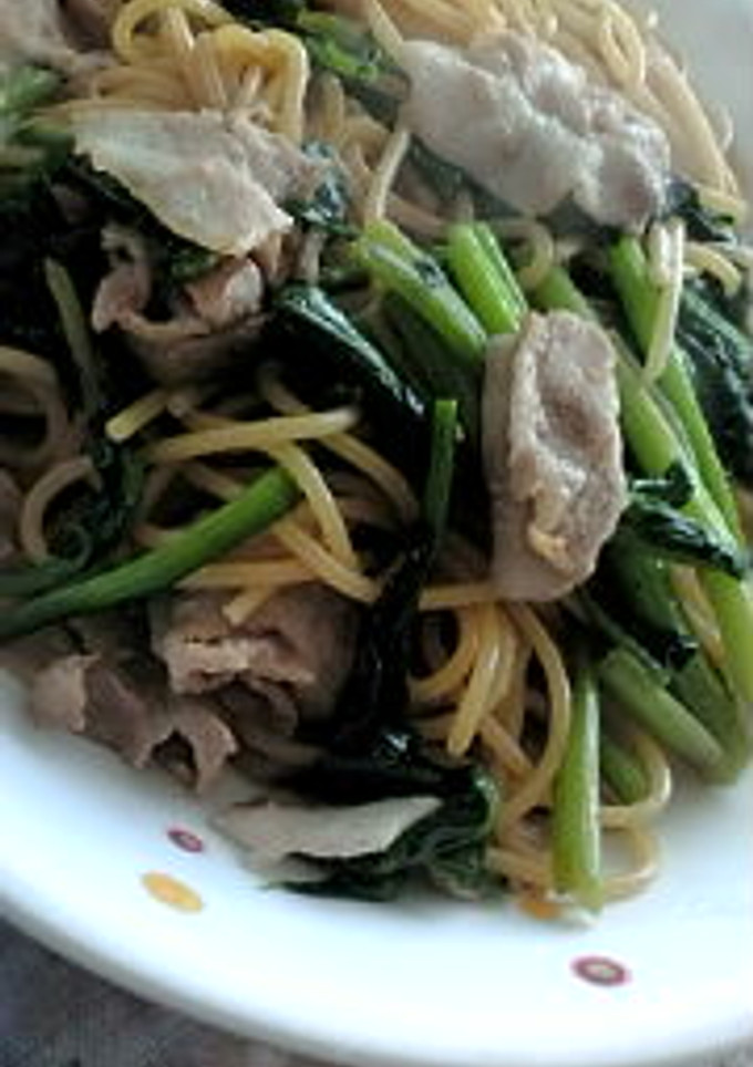 豚肉とほうれん草の生姜醤油ﾊﾟｽﾀ-レシピのメイン写真