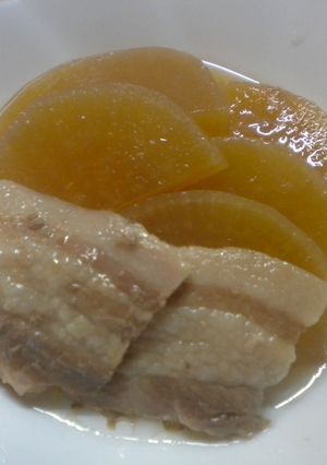 Ｒレンジでおかず（豚バラと大根煮）-レシピのメイン写真