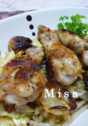 鶏手羽元とにんにくの焼き蒸し-レシピのメイン写真