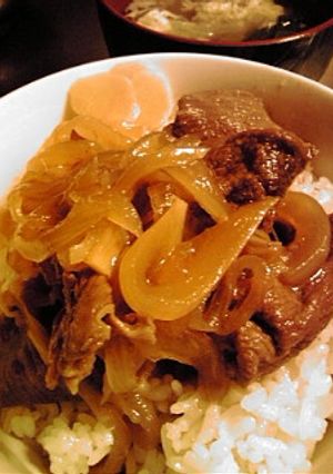 余ったビールで…。簡単牛丼。-レシピのメイン写真