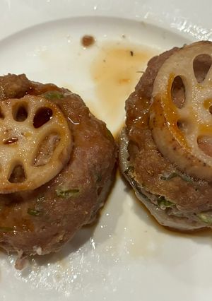 れんこんの豚ひき肉挟み焼き-レシピのメイン写真