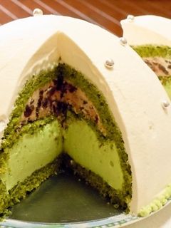 ドームケーキ抹茶ムース入り-レシピのメイン写真