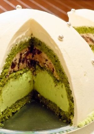 ドームケーキ抹茶ムース入り-レシピのメイン写真