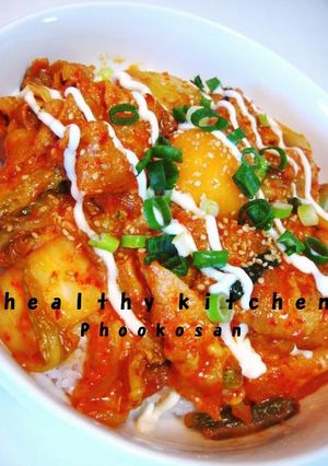 簡単なのに激うま！豚キムチーズ丼-レシピのメイン写真