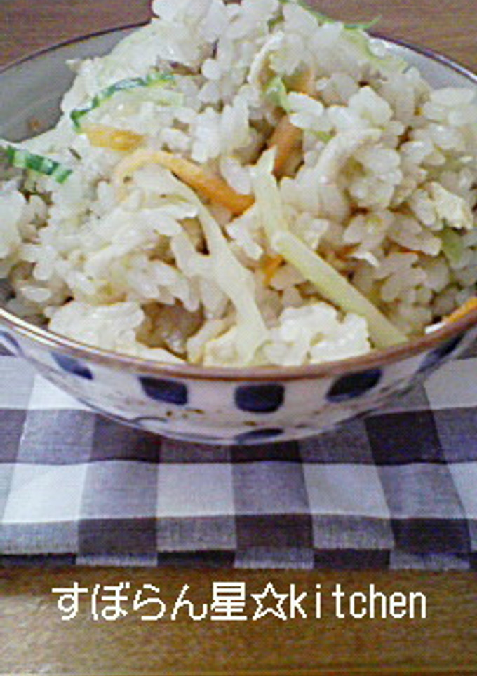 キャベツと鶏ごぼうの炊き込みご飯-レシピのメイン写真