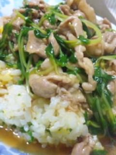 安くて簡単!豆苗と豚肉のあんかけ炒飯★-レシピのメイン写真