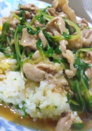 安くて簡単！豆苗と豚肉のあんかけ炒飯★-レシピのメイン写真