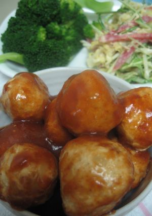 肉団子のトマトケチャップあんかけ♪-レシピのメイン写真