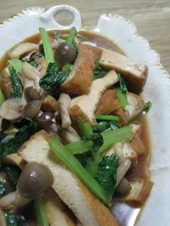 厚揚げしめじ小松菜のオイスターソース煮-レシピのメイン写真