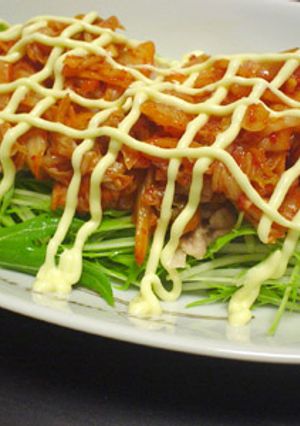焼肉、中華に添えて☆水菜とキムチのサラダ-レシピのメイン写真