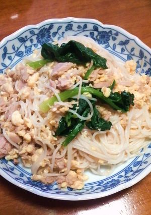 ツナとほうれん草のそうめん-レシピのメイン写真