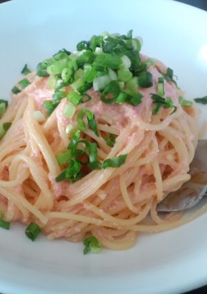 簡単おうちカフェランチ　明太クリームスパ-レシピのメイン写真