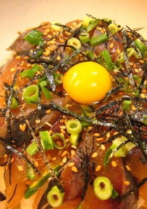 アジ刺しヅケ丼・アジのさばき方-レシピのメイン写真