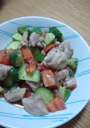 レンジでチン♪鶏モモ肉のサラダ-レシピのメイン写真