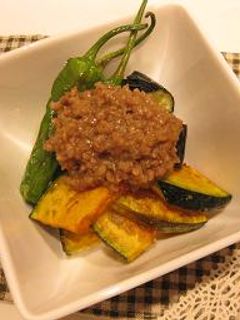そぼろで☆彩り野菜の素揚げあんかけ-レシピのメイン写真