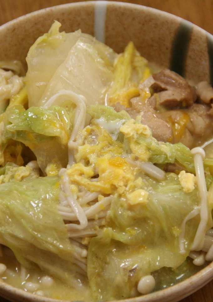 白菜と鶏肉の卵とじ-レシピのメイン写真