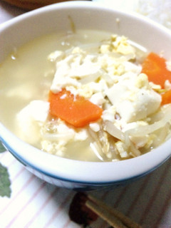 あらら簡単♪豆腐ともやしの卵スープ-レシピのメイン写真