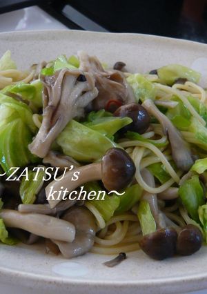 キャベツときのこたっぷりパスタ♪-レシピのメイン写真