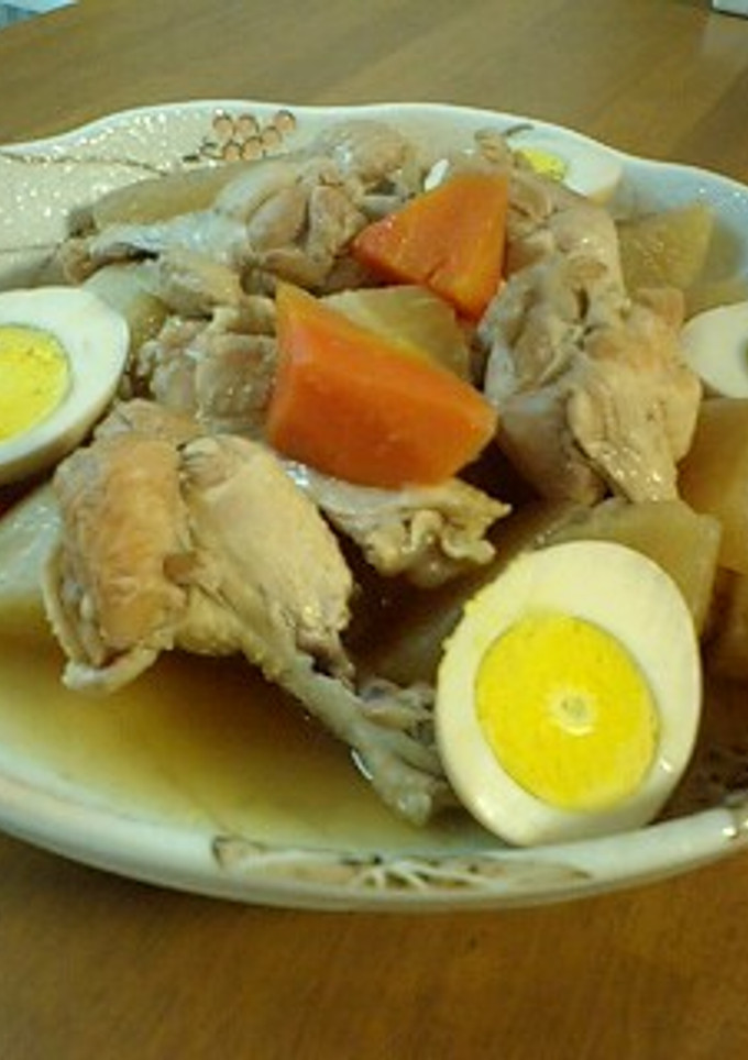 めんつゆで大根と鶏手羽元の煮物　-レシピのメイン写真