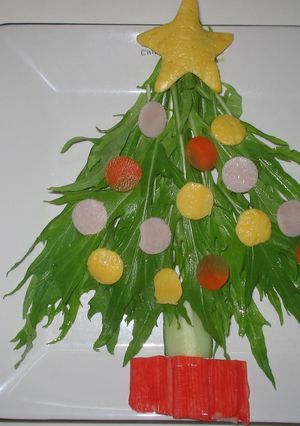 ☆水菜で☆クリスマスツリーサラダ-レシピのメイン写真