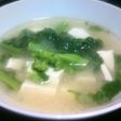 菜の花と絹豆腐のお味噌汁