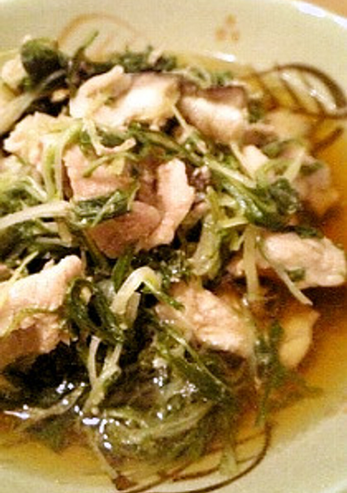 みず菜と豚肉のあっさり煮-レシピのメイン写真