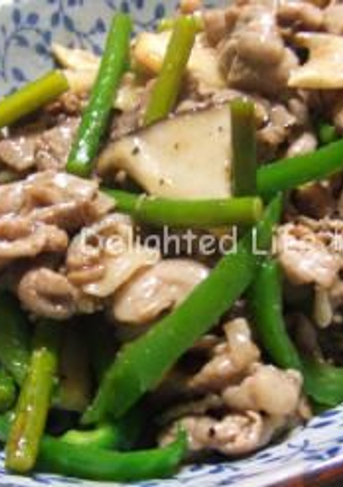 豚肉とニンニクの芽の炒め物-レシピのメイン写真