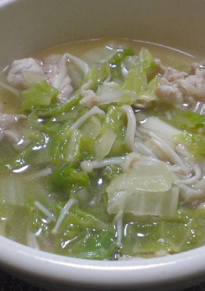 豚こま白菜の中華スープ残り物野菜をどうぞ-レシピのメイン写真